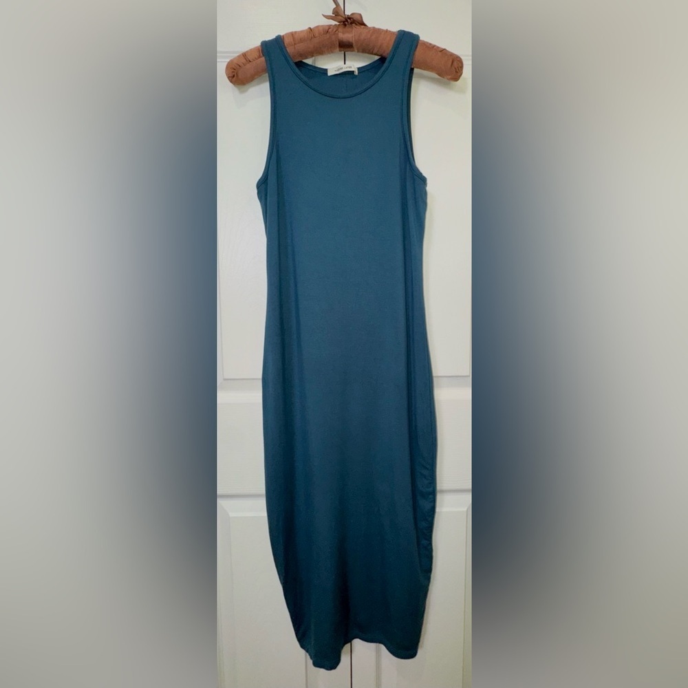 Marine Layer Lexi Midi Tank Dress Tapestry Teal Modal Blend Size S EUC